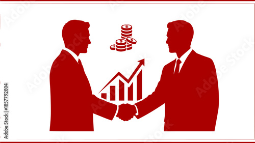 Investment banker men shaking hands over financial deal vector icon