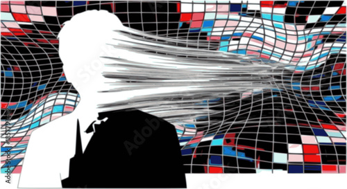 Optical illusion set. Unreal geometric elements collection. Impossible abstract linear shapes PNG
