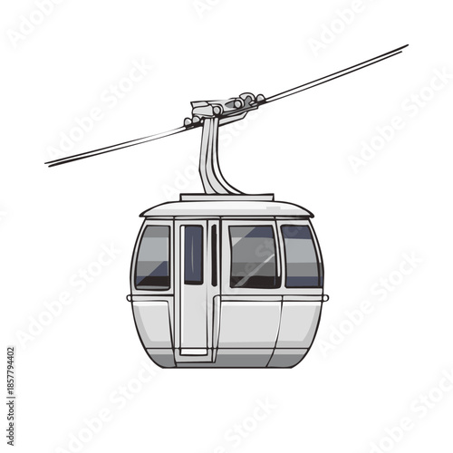 Cable car gondola ascends on cable lines transport passengers up high mountains offering scenic views and an efficient travel option for adventurers
