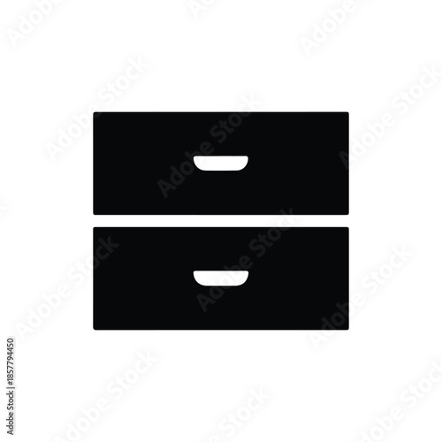 Drawers silhouette icon vector flat design.