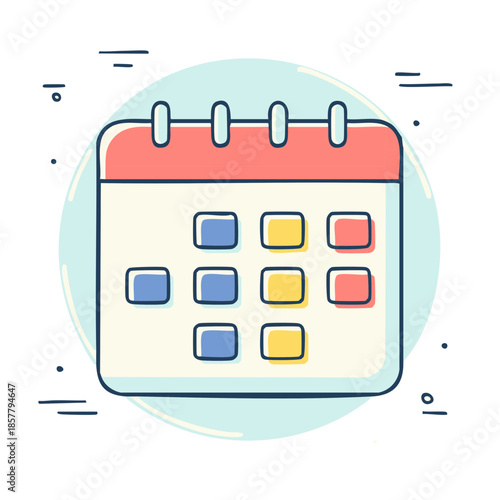 Calendar Icon Design Illustration Appointment Reminder Scheduler Time Management Date Planning Day Organization
