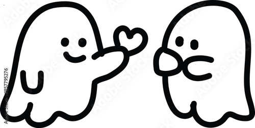 Ghosts Sharing Heart Symbol