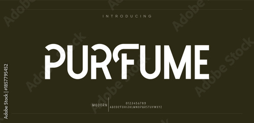 Purfume Minimal modern alphabet fonts. Typography minimalist urban digital fashion future creative logo font. vector illustration