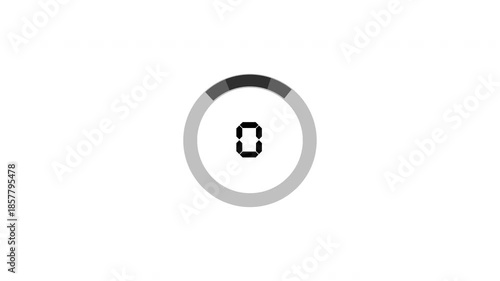 5 to 0 seconds modern countdown with circular bar line animation effect, five seconds digital countdown 4k animaton