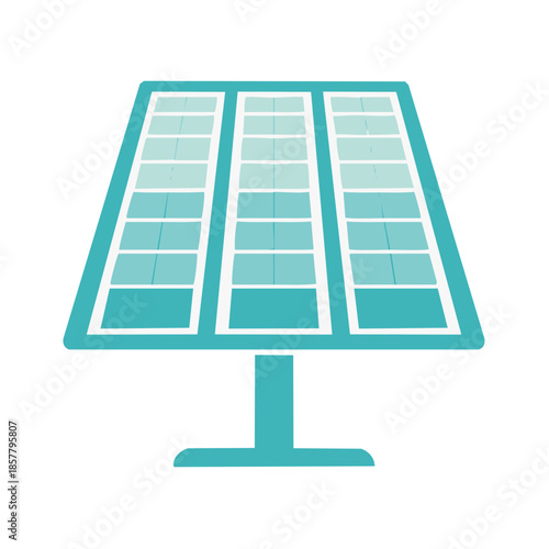 Isolated solar panel illustration representing renewable energy and clean energy sources for electricity generation.