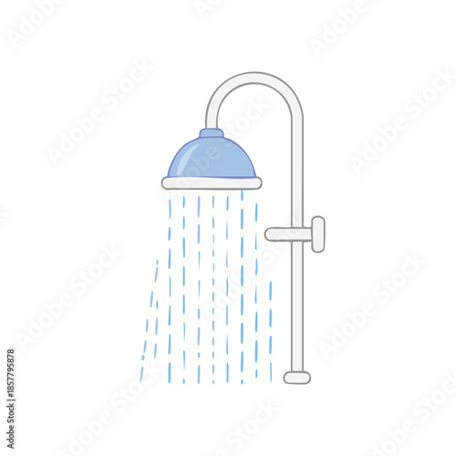 Showerhead with Water Flowing for Refreshing Bath Time or Morning Routine