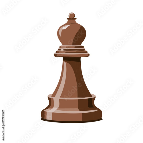 Isolated brown bishop chess piece single strategy game playing indoor pastime
