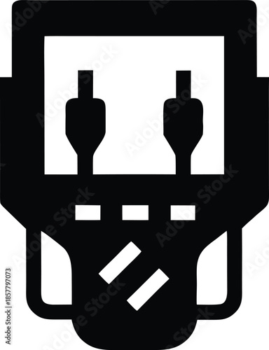 electricity monitor clamp silhouette vector illustration on transparent background