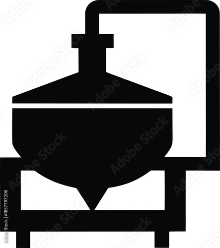 fermentation monitor silhouette vector illustration on transparent background