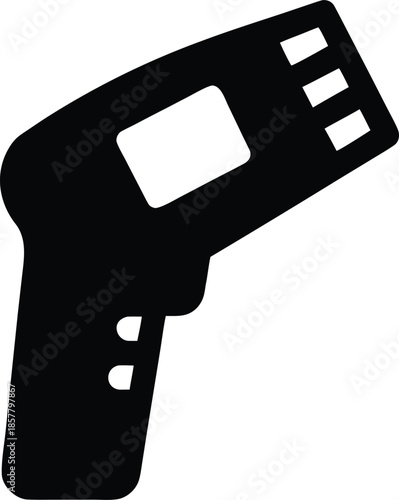 radiofrequency skin tightener silhouette vector illustration on transparent background