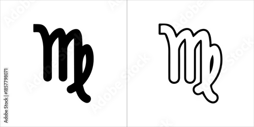 Matching male sign vector icons with modern line art outline and bold solid silhouette design

