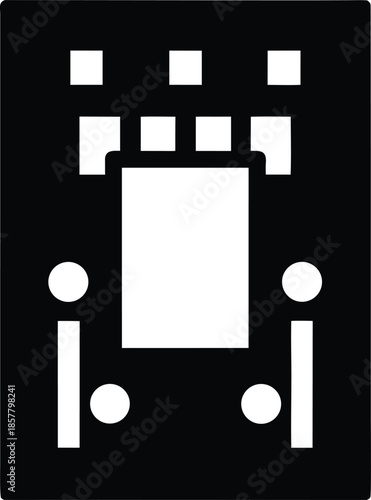 smart circuit breaker silhouette vector illustration on transparent background