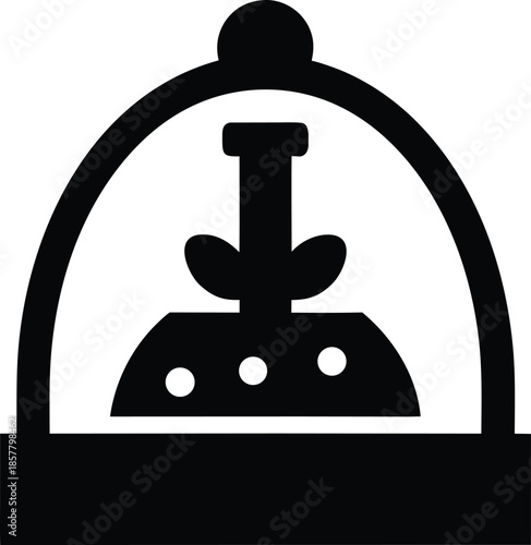 terrarium humidity controller silhouette vector illustration on transparent background