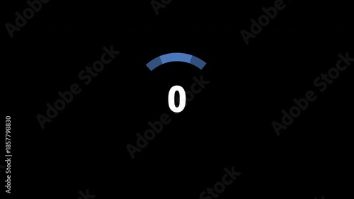 4k animation video of five seconds modern digital countdown with 2 circular bar animation effect, 5 seconds countdown on dark background
