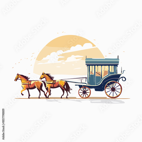Horse drawn carriage antique transport
