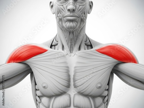Highlighted deltoid muscles