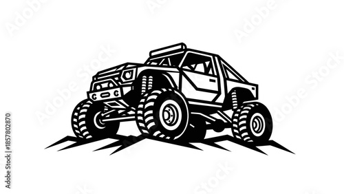 Bold Off Road Monster Truck Adventure Vector Illustration.