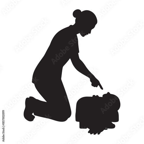 Healthcare professional demonstrating CPR technique on a training dummy