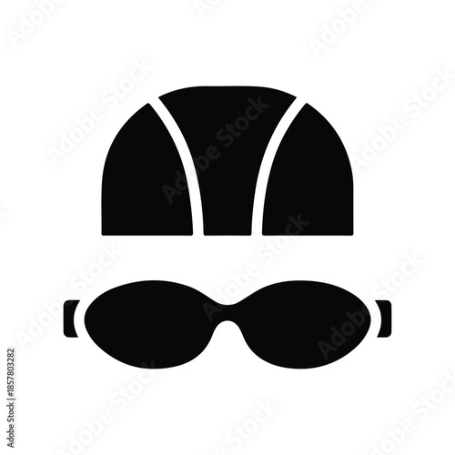 Cap, googles, pool icon