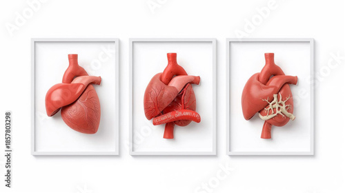 Vector human body organs heart, lungs 