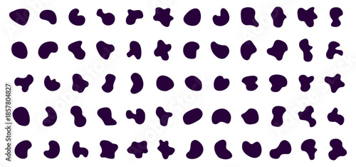 Ink Blots Set of abstract blot shapes Vector illustration Collection of shapes for scrapbooking, stickers, and graphic elements