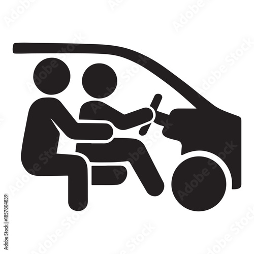 Two people sharing a car ride, one driving, the other as passenger.