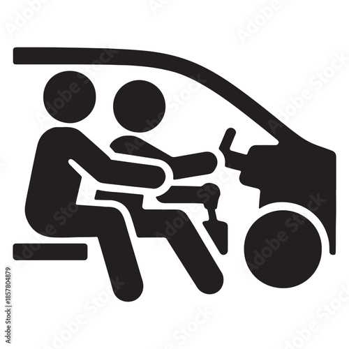 Two people in a car, one driving and the other as a passenger.