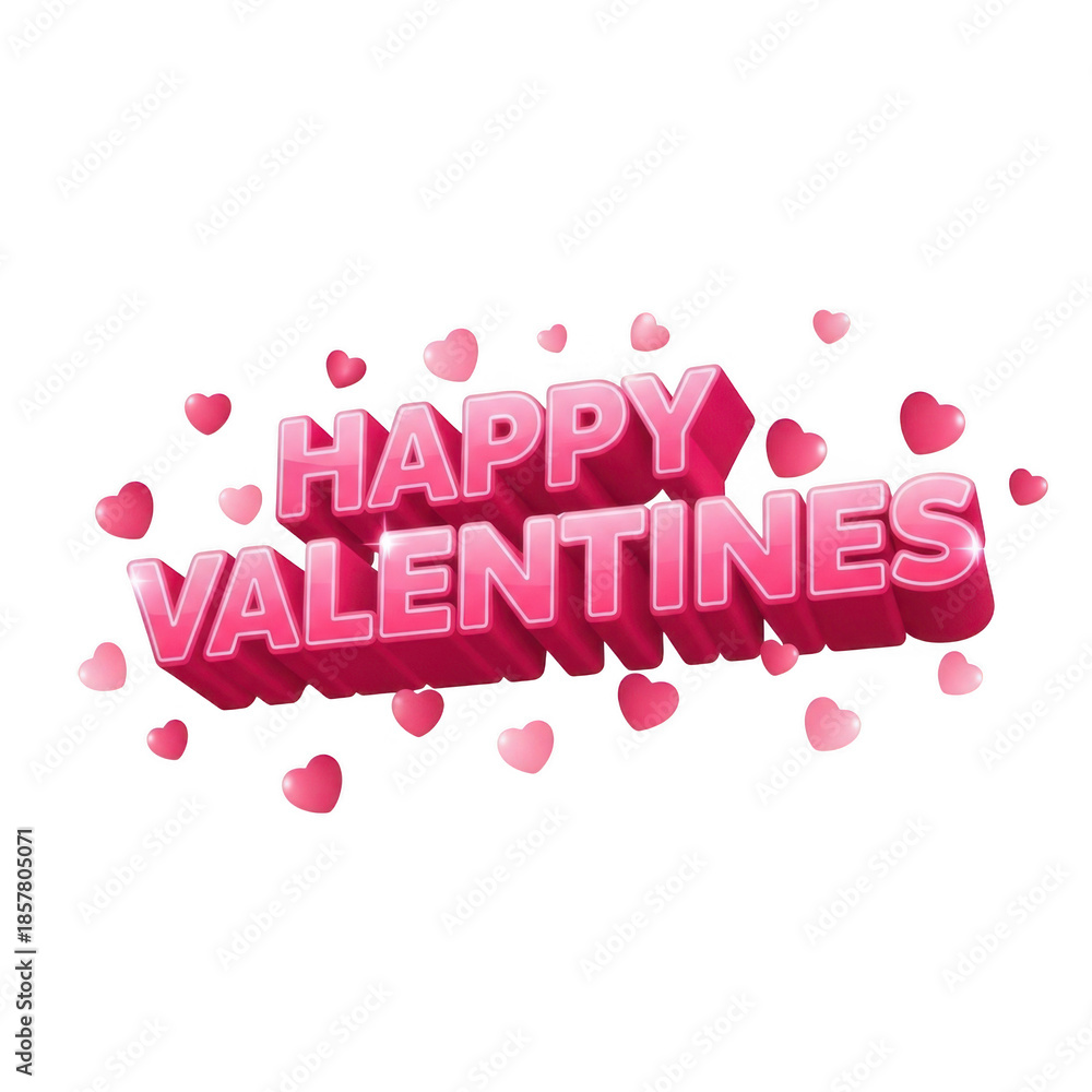 Fototapeta premium Happy valentine's day isolated on transparent background