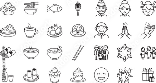 Chinese Festival Celebration Icon Pack – Professional EPS Vector