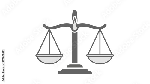 Gray scale balance icon symbolizing justice and equality