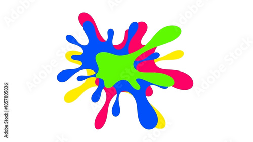 Colorful abstract paint splash on white background