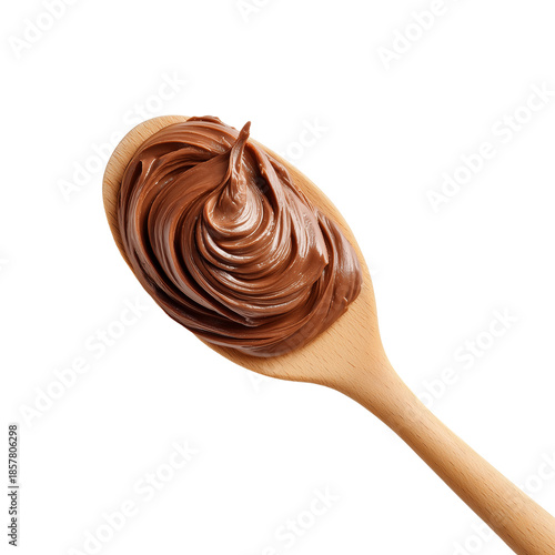 Wallpaper Mural Delicious creamy chocolate hazelnut spread scooped on a rustic wooden spoon Torontodigital.ca