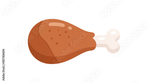 Cartoon chicken drumstick illustration on white background