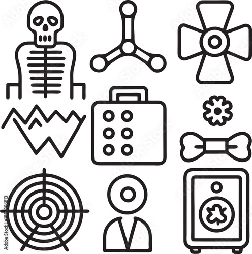 Collection of science and medical icons Vector.