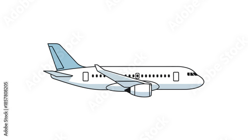 Simple vector illustration of an airplane in side view