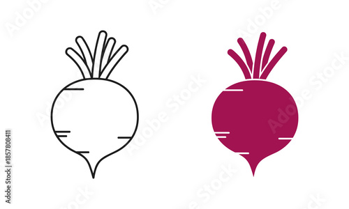 Illustration of two beets