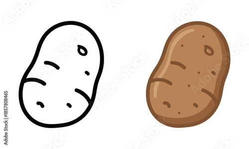 Two potatoes, one white and one brown