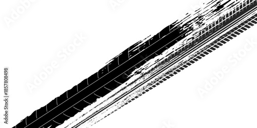 Auto tire tread grunge element. Car and motorcycle tire pattern, wheel tyre tread track. vector