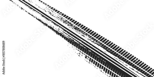 Auto tire tread grunge element. Car and motorcycle tire pattern, wheel tyre tread track. vector