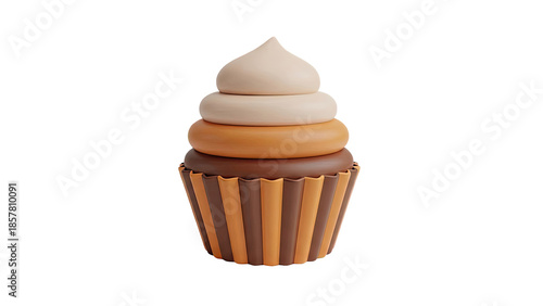 Stylized Cupcake with Layered Frosting
