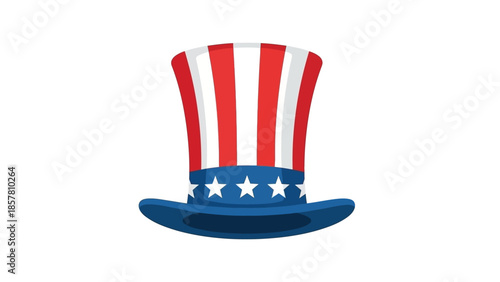 Patriotic Uncle Sam Top Hat with Stars and Stripes Design