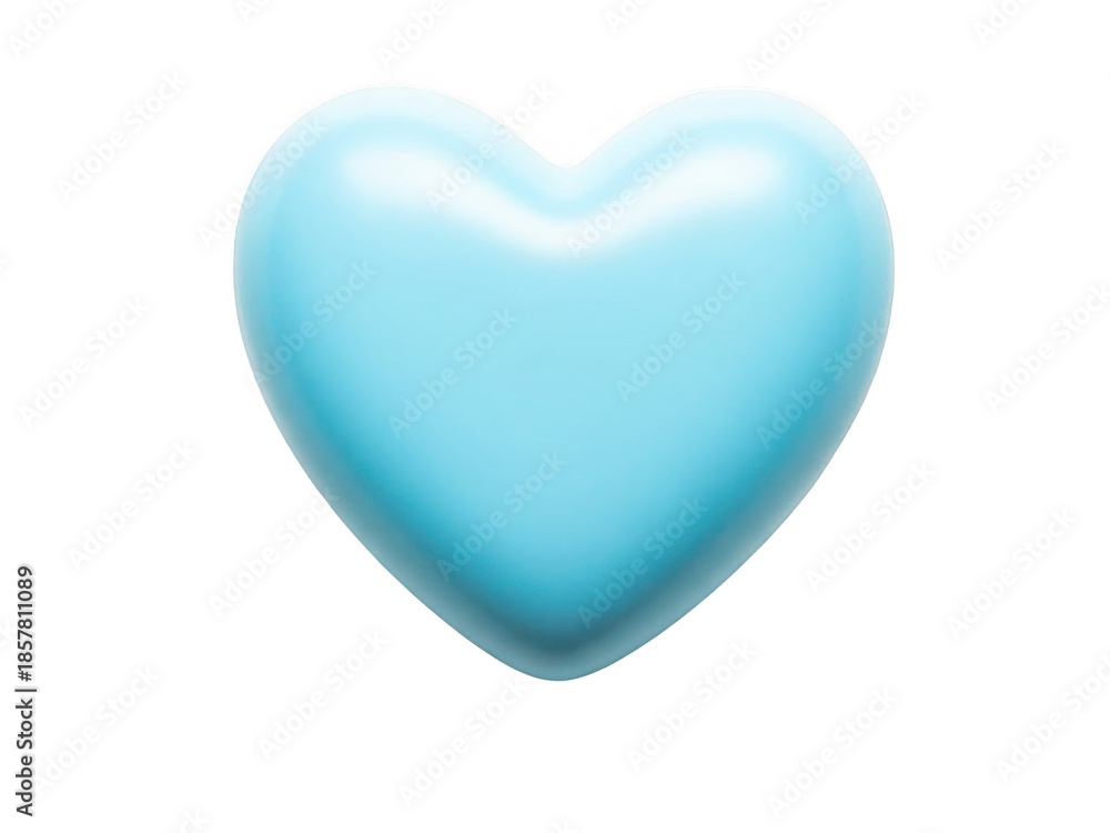 Fototapeta premium Blue heart shape isolated on transparent background