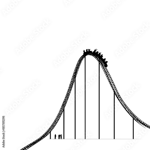 Roller coaster extreme thrill ride silhouette theme park adventure amusement park adrenaline rush fun experience