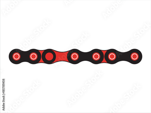 Abstract Red and Black Chain Links Design Element