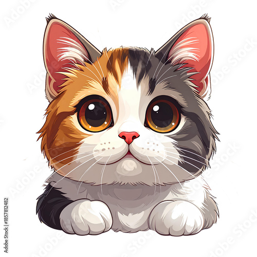 Cute cartoon animal, high-quality, isolated, white background, PNG