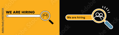 Job search icons illustrate the ongoing process of finding and recruiting new personnel in a modern business environment