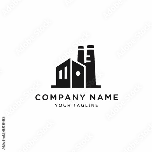 Modern Industrial Building Logo Design.