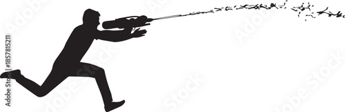 Man running with kite