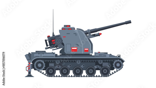 Modern military tank with advanced weaponry and technology