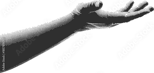 Adobe Artwork A detailed illustration of an open human hand palm facing outwards

